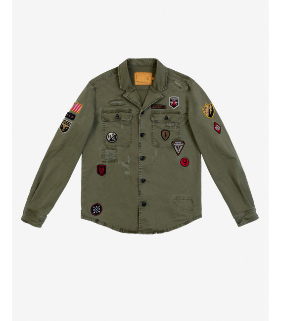 Overshirt stile militare con patch
