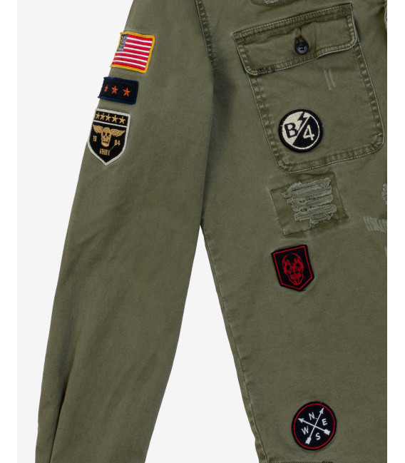 Overshirt stile militare con patch