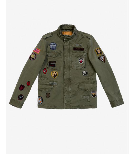 Field jacket con patch