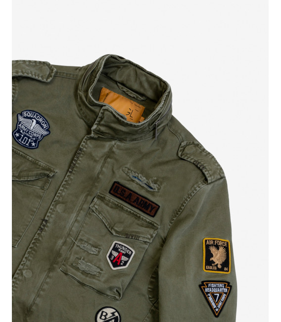 Field jacket con patch