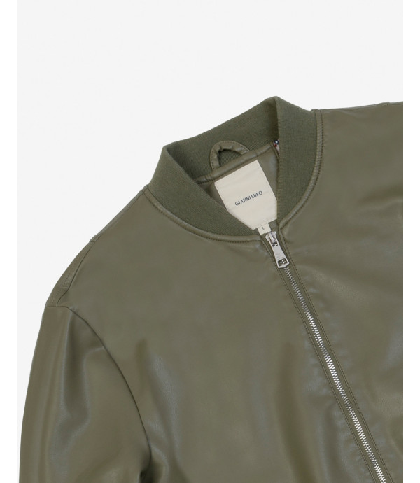 Giubbotto bomber effetto pelle