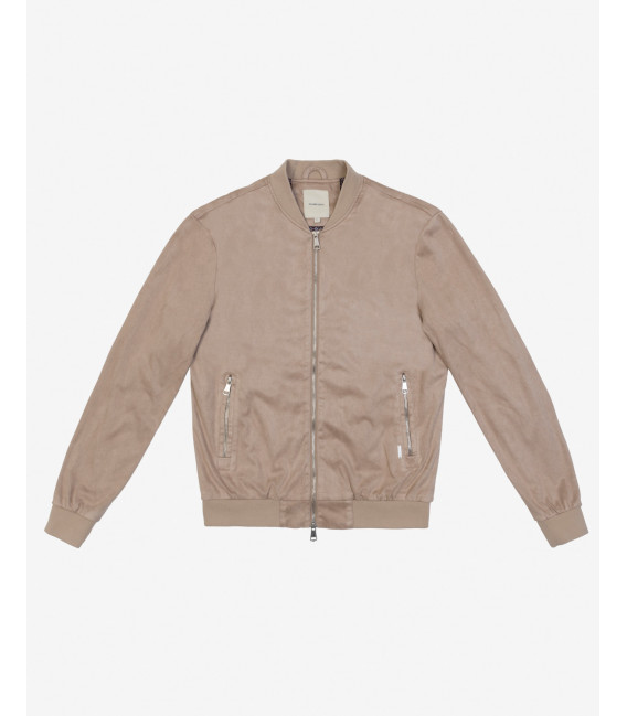 Faux-suede bomber jacket