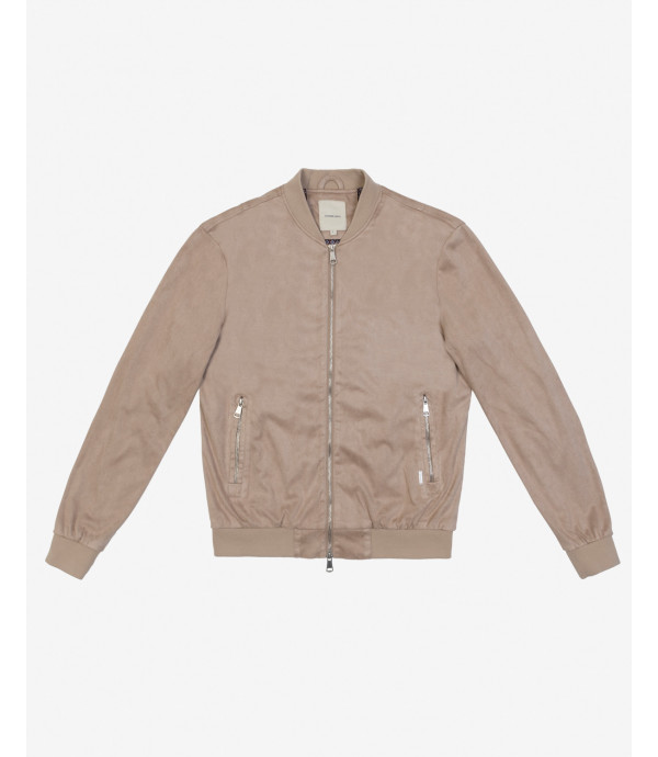 Giubbotto bomber effetto camoscio