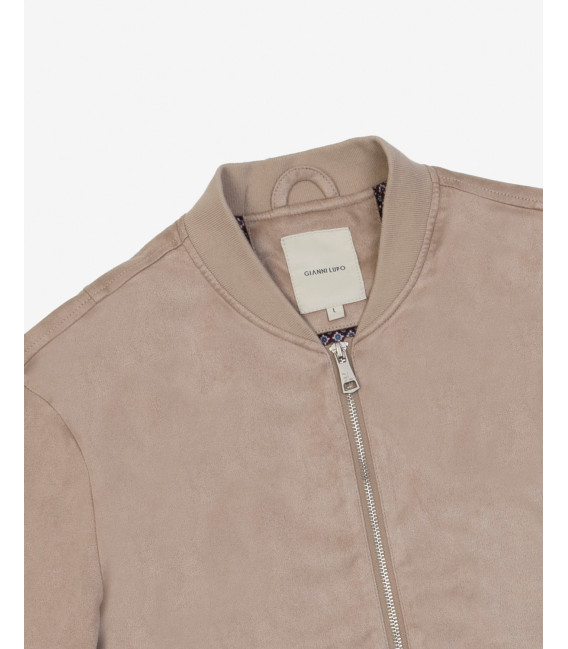 Faux-suede bomber jacket
