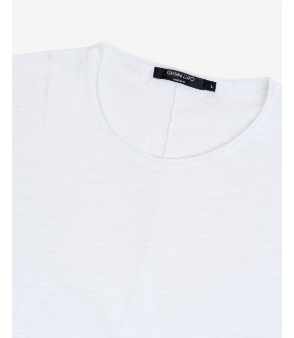 T-shirt fiammata con cucitura sul retro