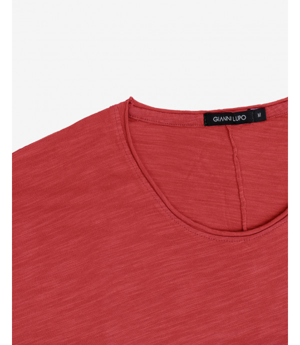 T-shirt fiammata con cucitura sul retro