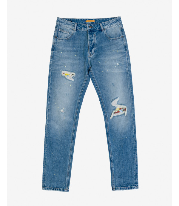 Jeans BRUCE regular fit con schizzi di vernice
