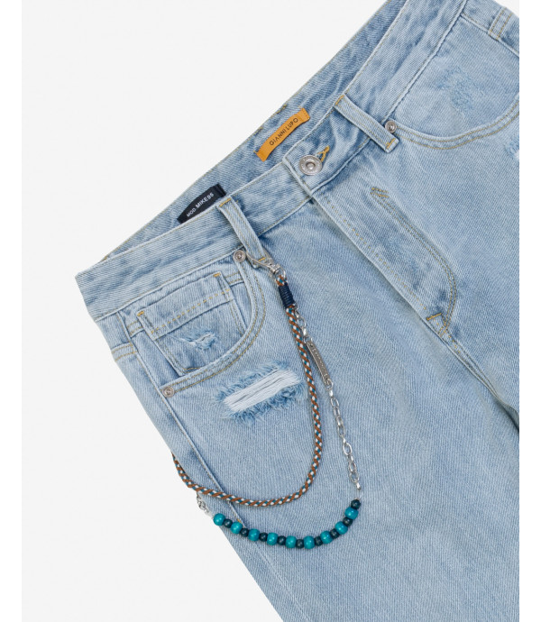 Jeans MIKE carrot cropped light wash con rotture