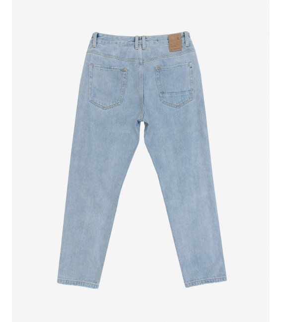 Jeans MIKE carrot cropped light wash con rotture
