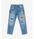 Jeans MIKE carrot cropped con strappi e rip&repair
