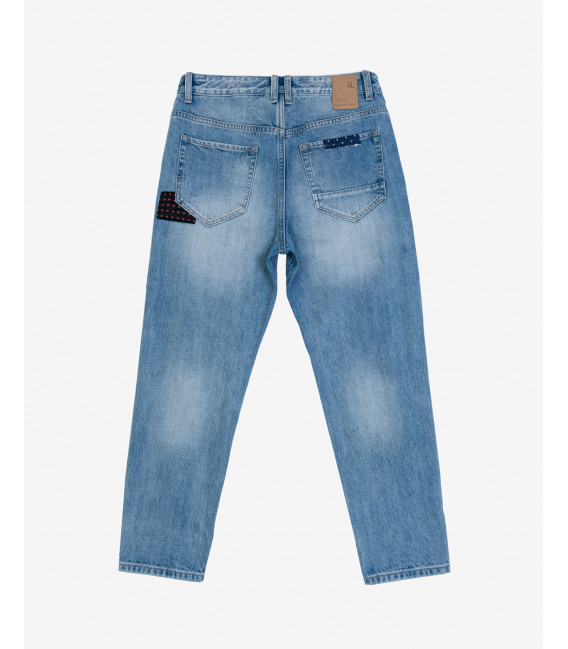 Jeans MIKE carrot cropped con strappi e rip&repair