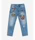 Mike carrot cropped jeans with rips and patches