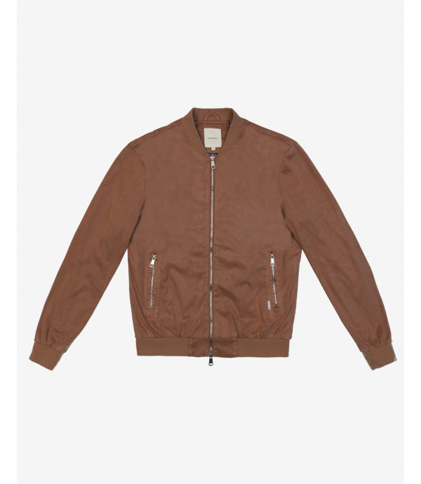 Giubbotto bomber effetto camoscio