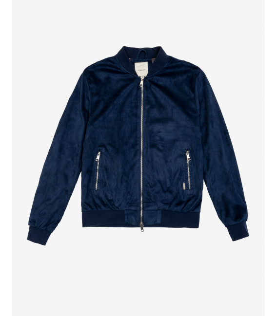 Giubbotto bomber effetto camoscio