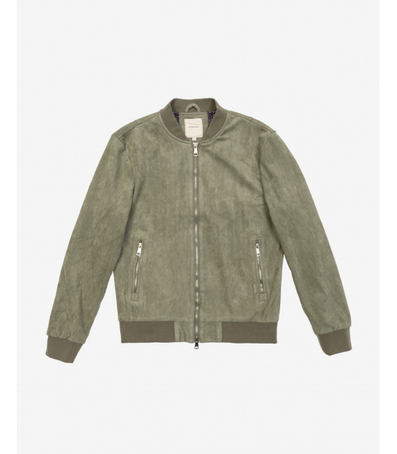 Giubbotto bomber effetto camoscio