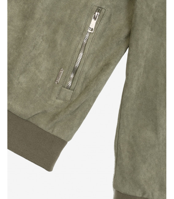 Giubbotto bomber effetto camoscio