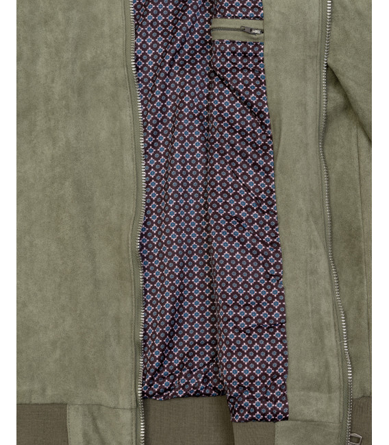 Giubbotto bomber effetto camoscio