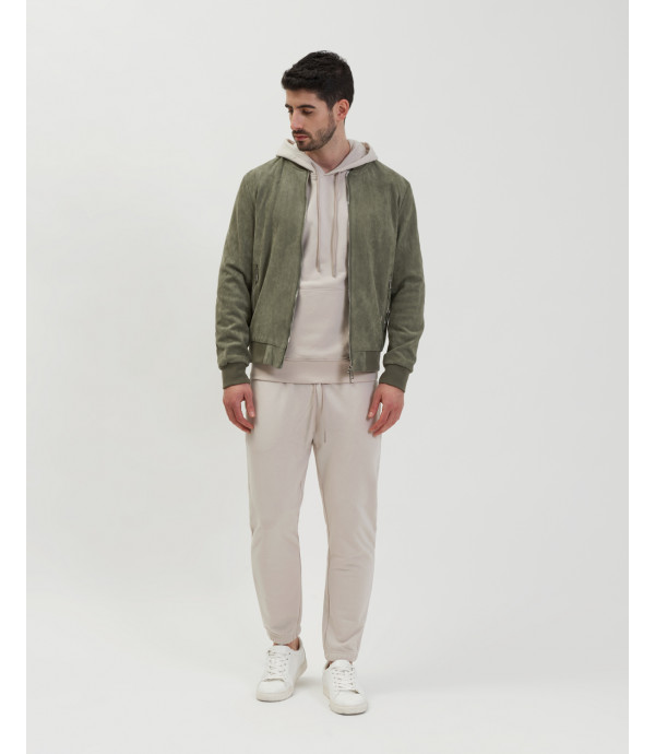 Giubbotto bomber effetto camoscio