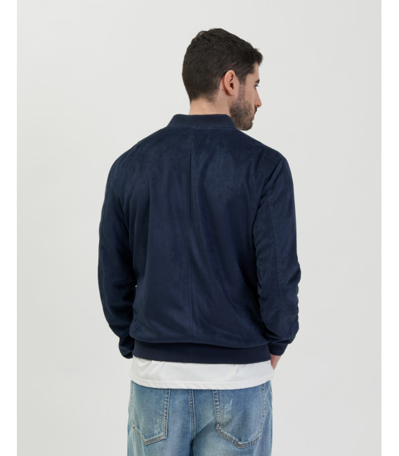Giubbotto bomber effetto camoscio