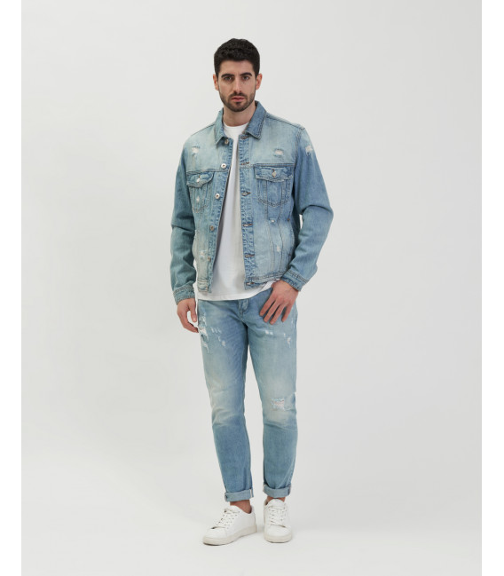 Jeans bruce regular fit stone wash con graffi