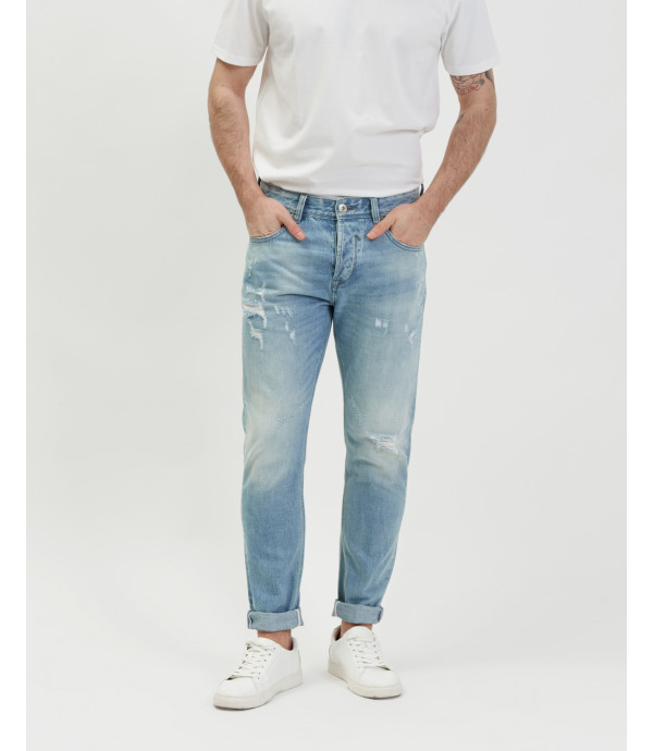 Bruce regular fit jeans stone wash with scratches