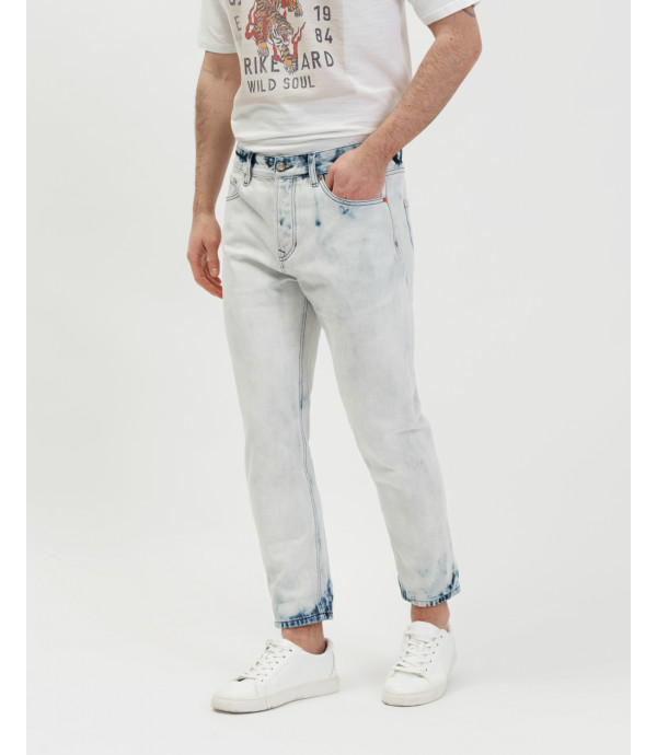 COPPER carrot fit jeans in acid wash