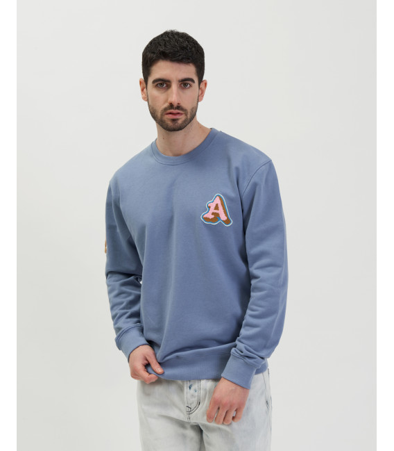 Felpa girocollo con patch