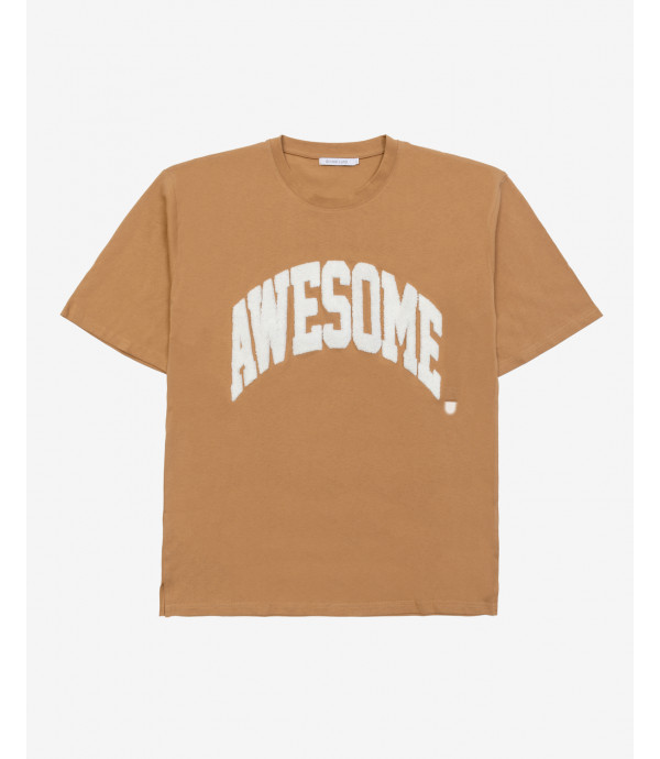 T-shirt con patch awesome in pile