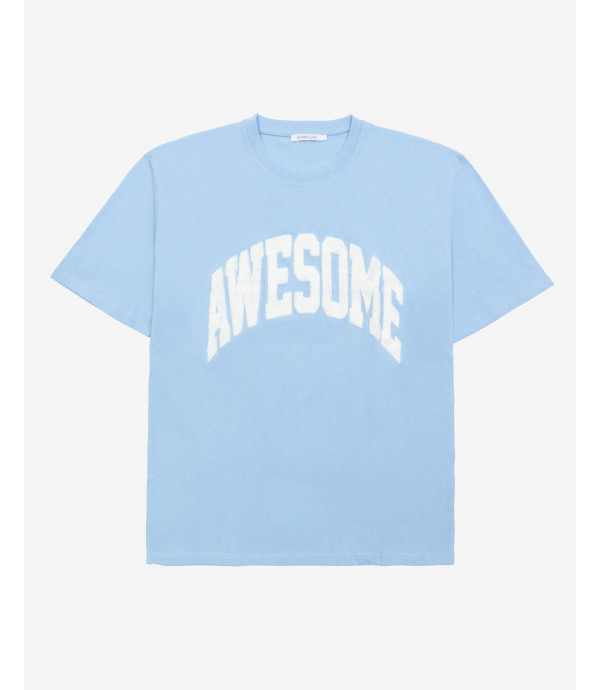 T-shirt con patch awesome in pile