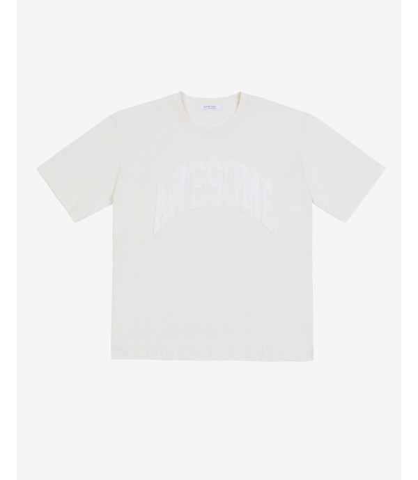 T-shirt con patch awesome in pile