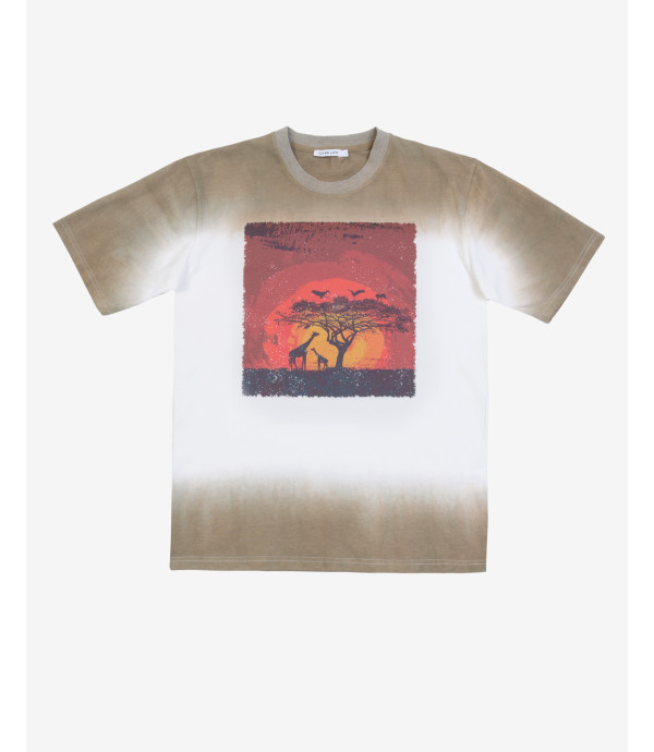 T-shirt effetto degrade e stampa