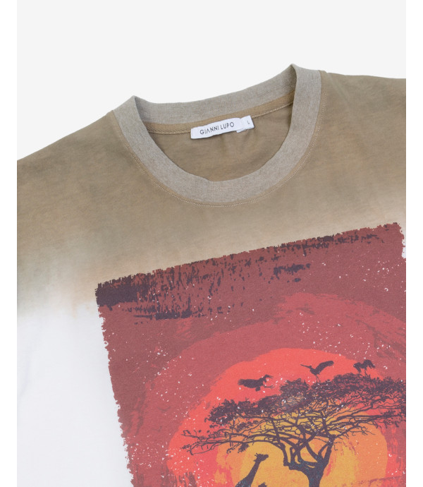 T-shirt effetto degrade e stampa