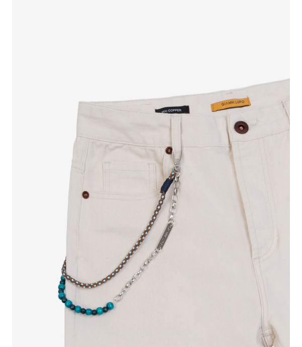 Jeans Copper carrot fit con strappi sul ginocchio