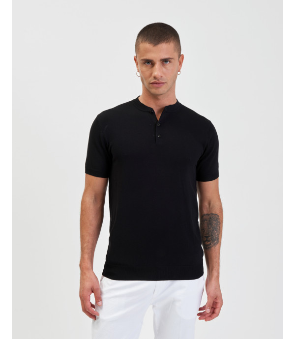 Polo in maglia collo coreano