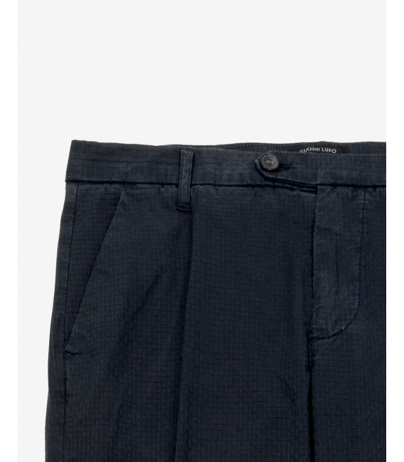 Pantaloni Frank tapered in microfantasia