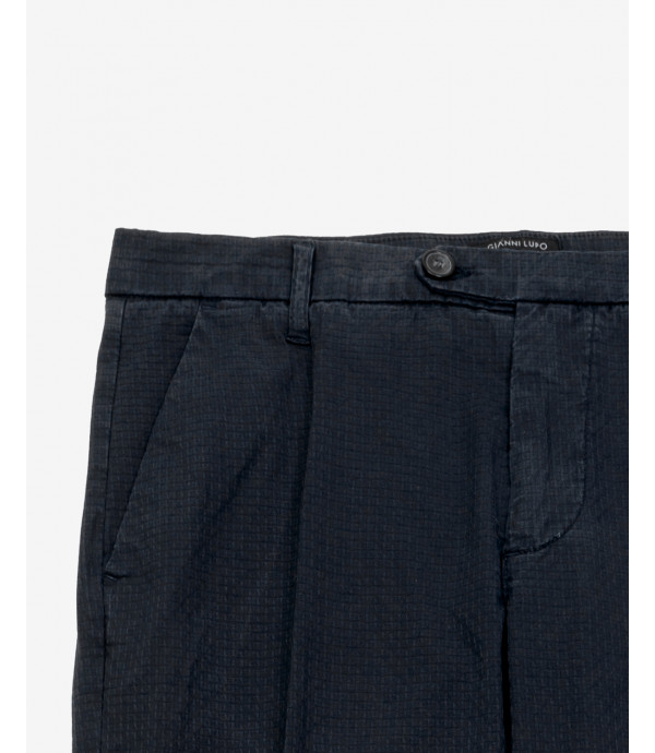 FRANK tapered trousers in micro pattern