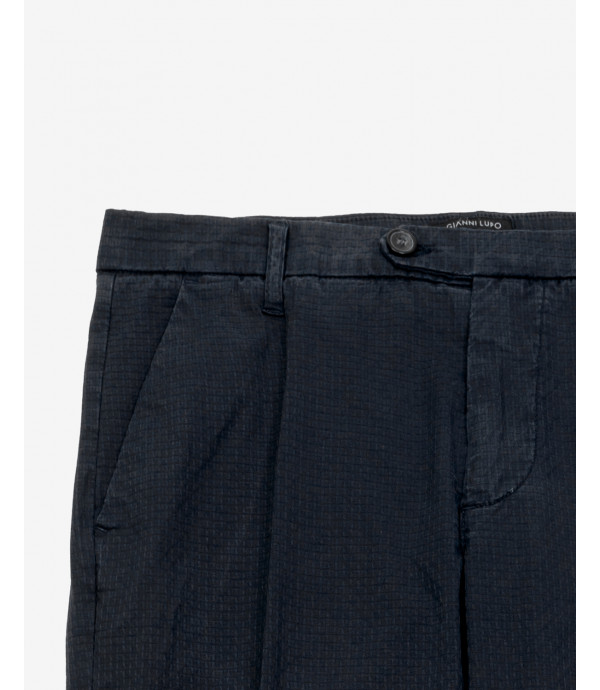 Pantaloni Frank tapered in microfantasia