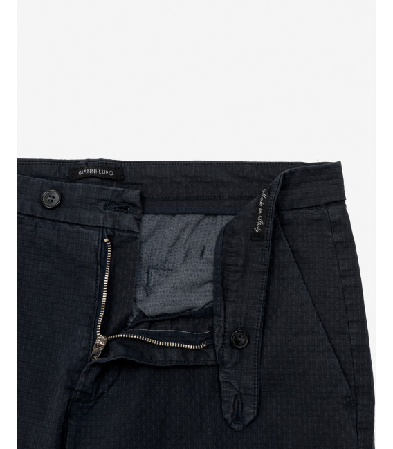 Pantaloni Frank tapered in microfantasia