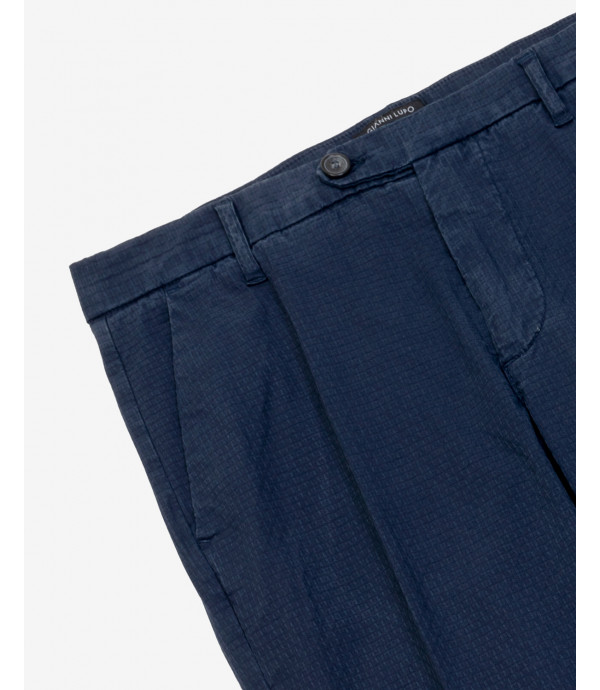 Pantaloni Frank tapered in microfantasia