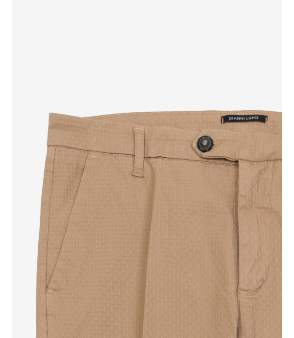 Pantaloni Frank tapered in microfantasia