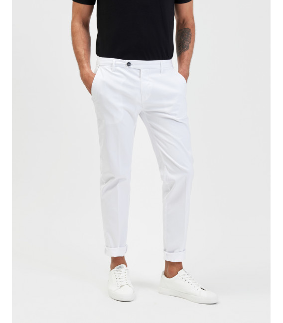 Pantaloni Frank tapered in microfantasia