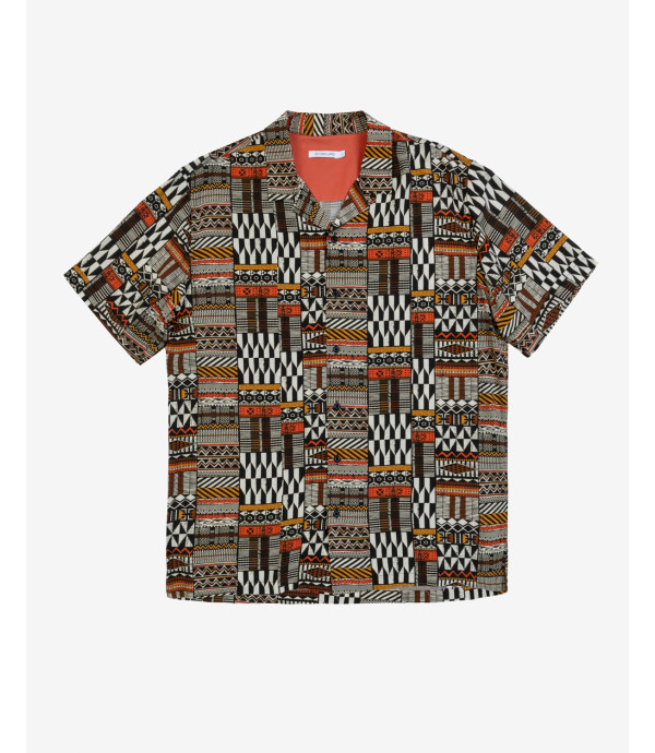 Bowling shirt folk print in viscose