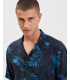 Camicia bowling stampa foglie viscosa