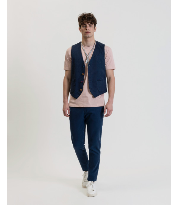Gilet con bottoni in fantasia