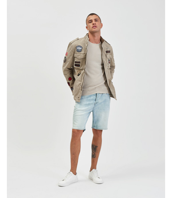 Field jacket with patches