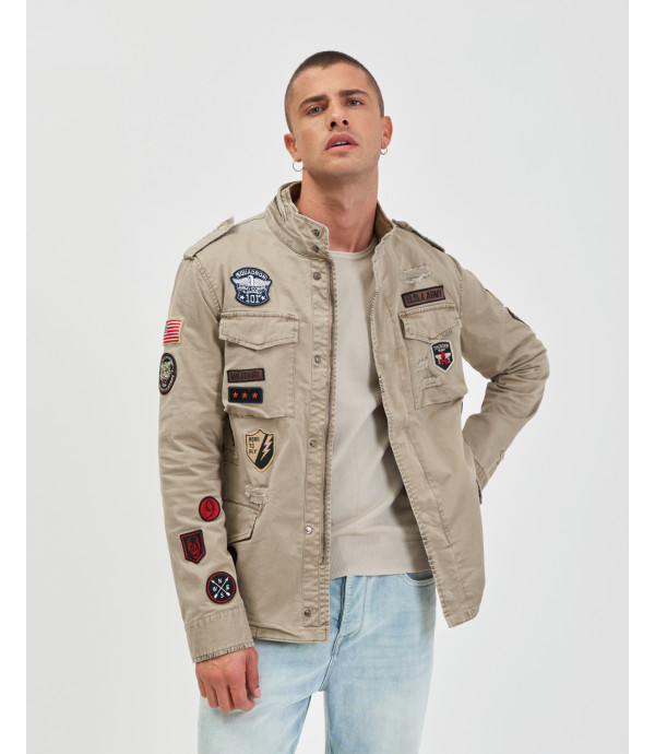 Field jacket with patches