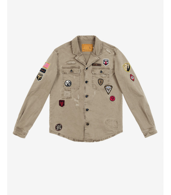 Overshirt stile militare con patch