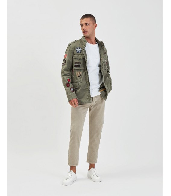 Field jacket con patch