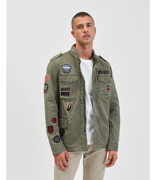 Field jacket with patches