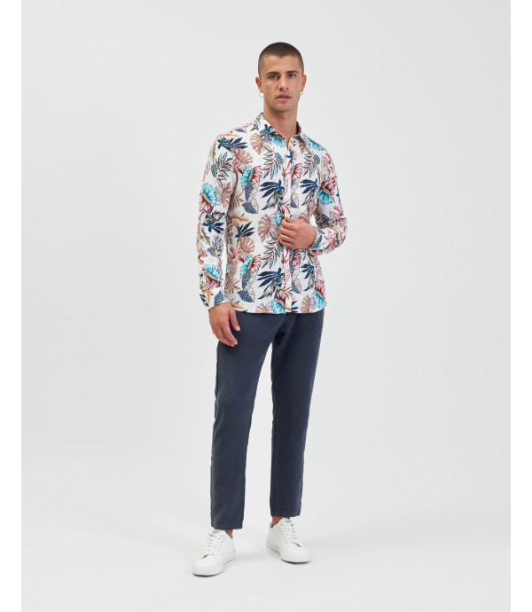 Pantalone in lino con laccio
